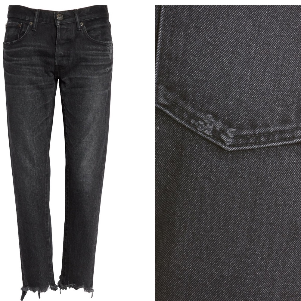 Moussy Vintage Staley tapered raw hem denim jeans